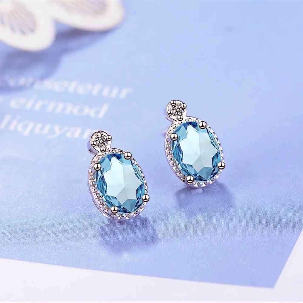 Elegant Blue Crystal Earrings